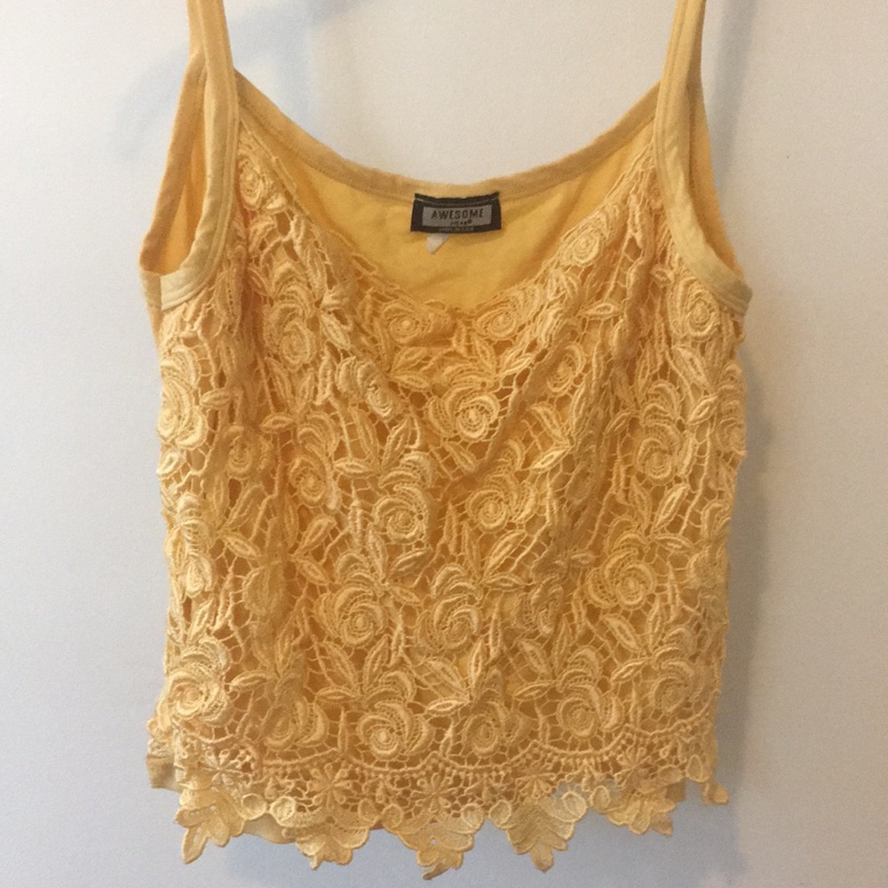 Vintage Yellow Lace Tank